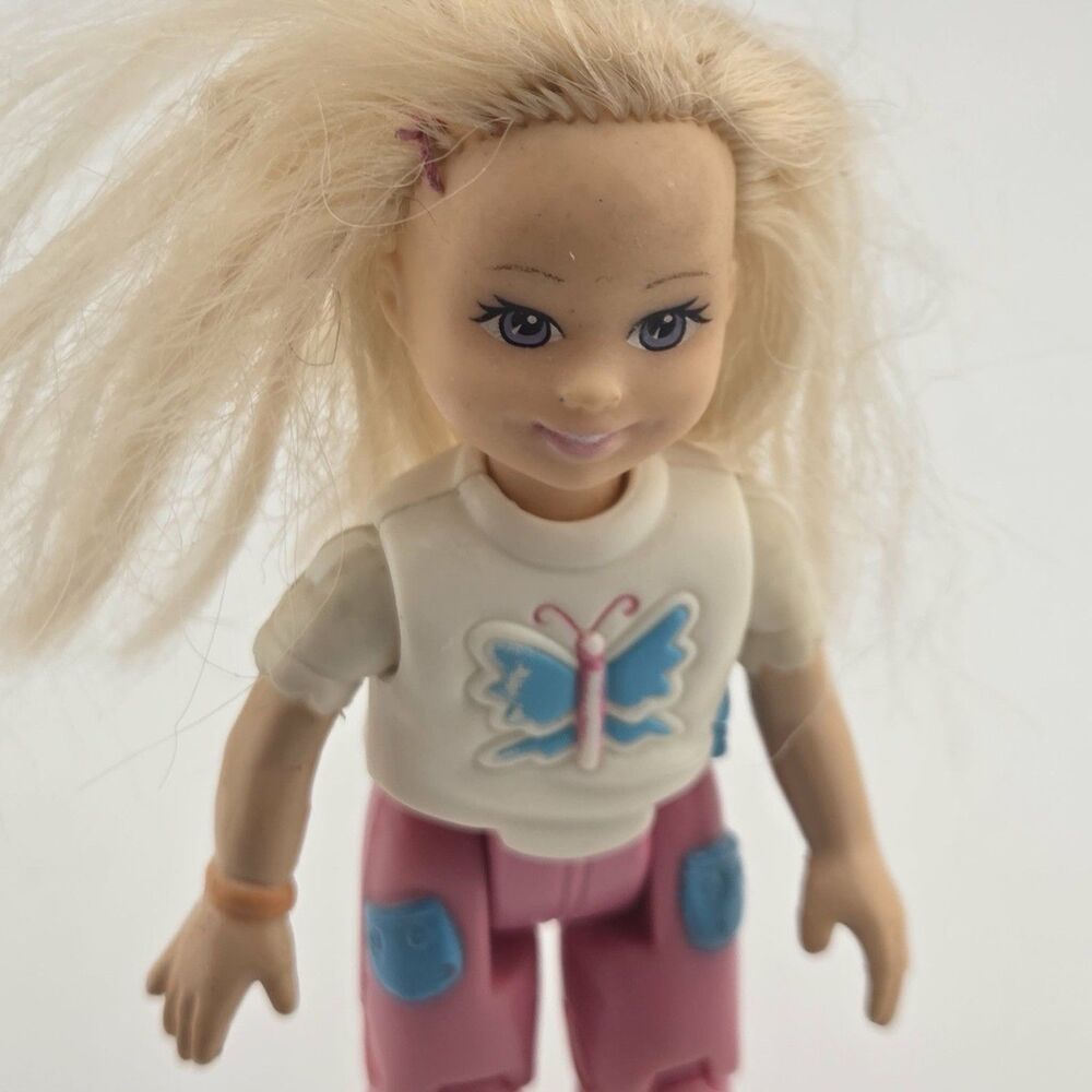 Fisher Price Loving Family Dollhouse Girl Butterfly Shirt Blonde Kid Sister 2006